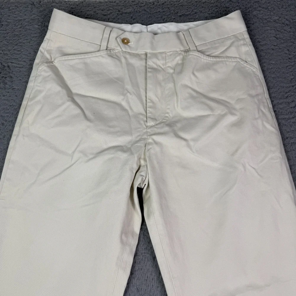 Buck Mason Cotton Twill El Camino Pants Mens 29x31 Pearl Snap White Beige Chino